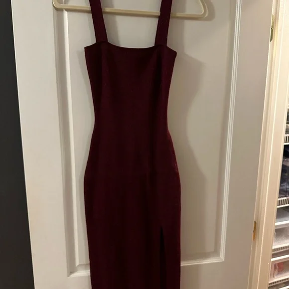 REVOLVE | Zoe Square Neck Dress | (burgundy)- SM - Picture 6 of 12